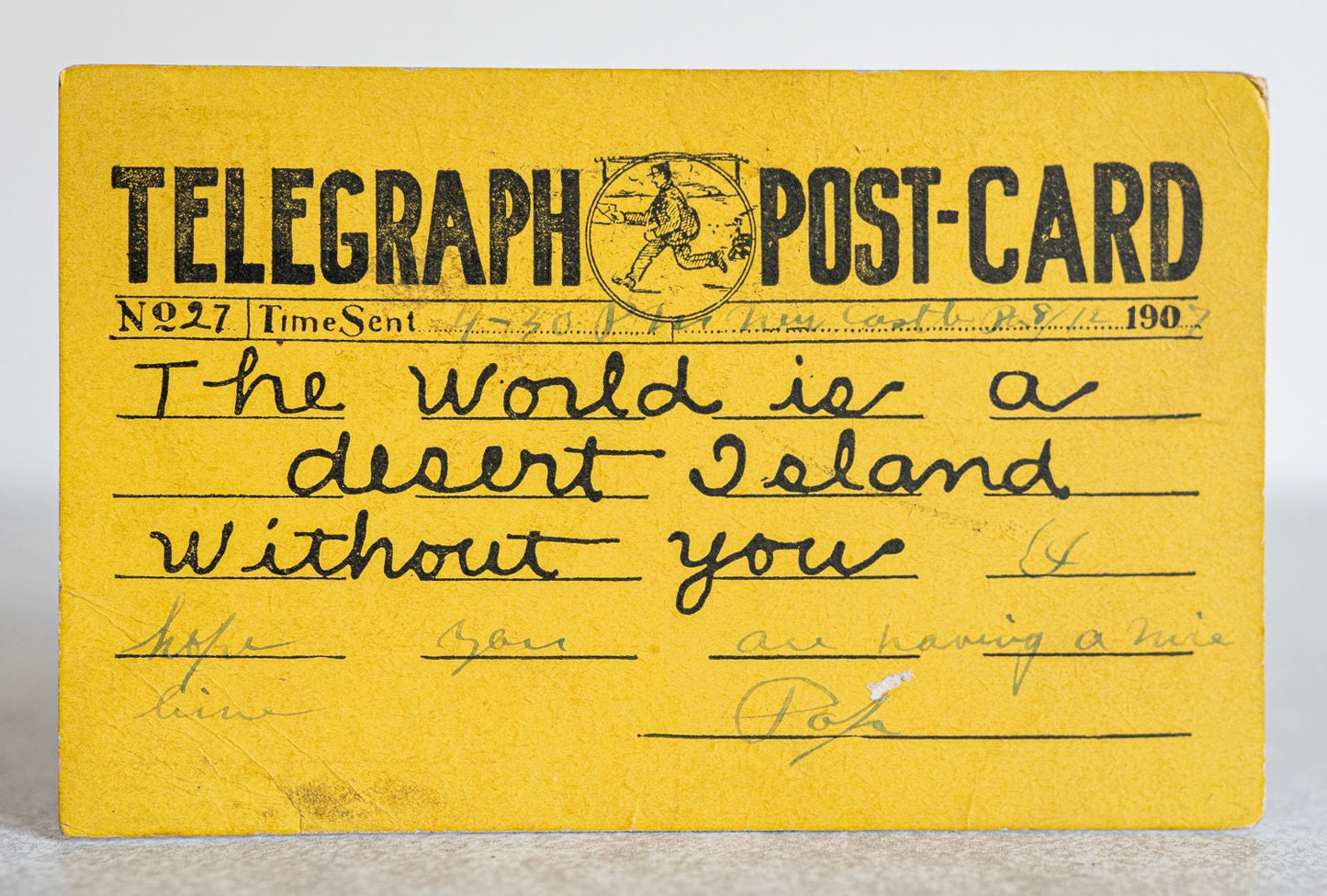 Telegraph Post-Card with Message Mailed 1907