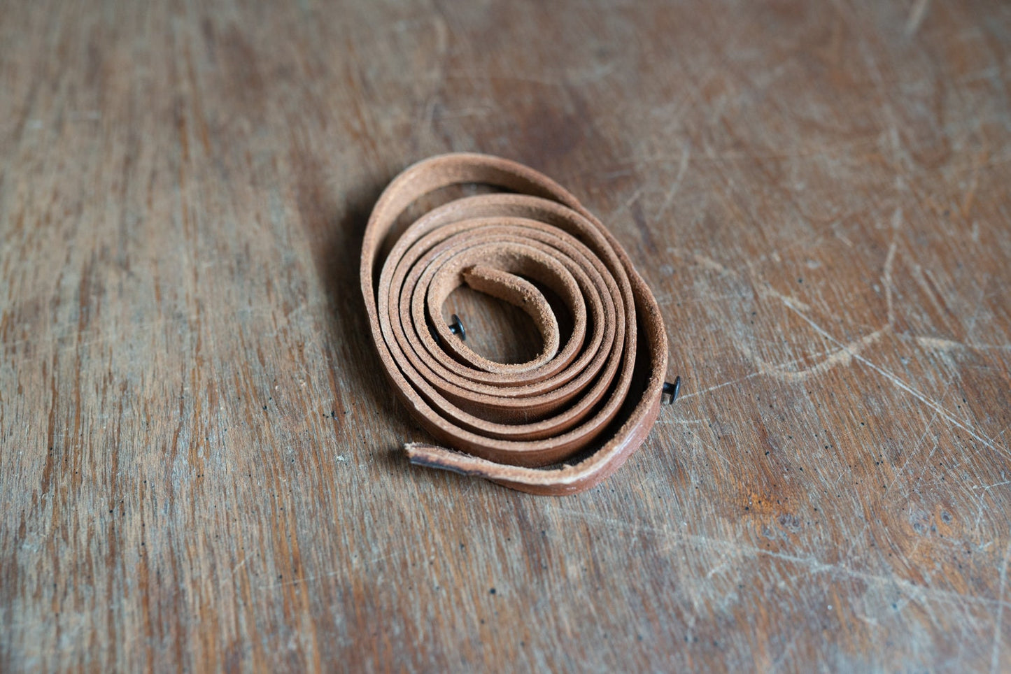 Vintage Thin Brown Leather Camera Strap - Circa 1950s