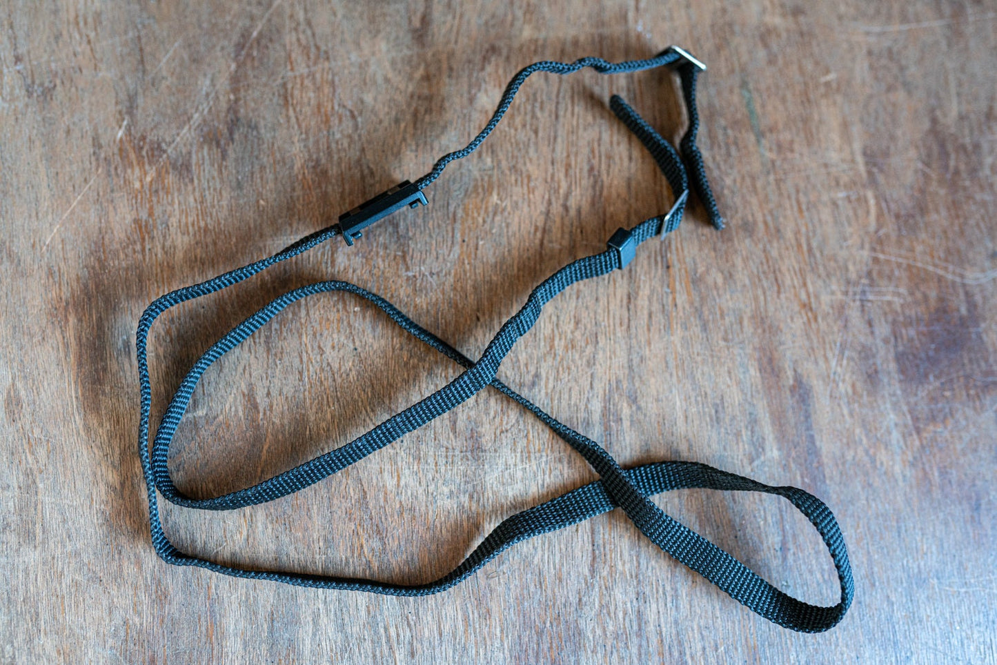 Vintage Black Camera Strap w/ Eyepiece Cover - Circa 1970s