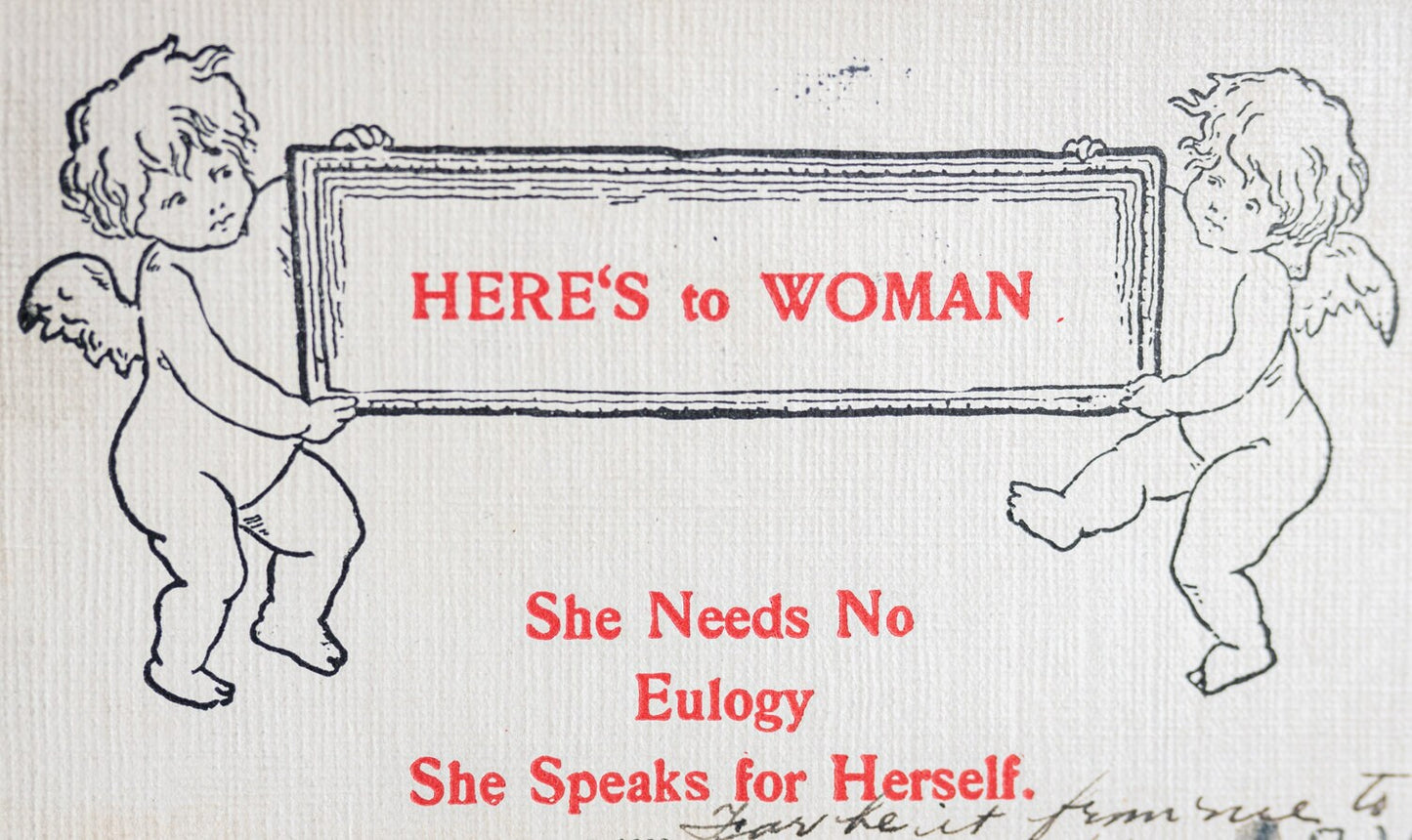Heres to Woman She Speaks for Herself Vintage Postcard Posted