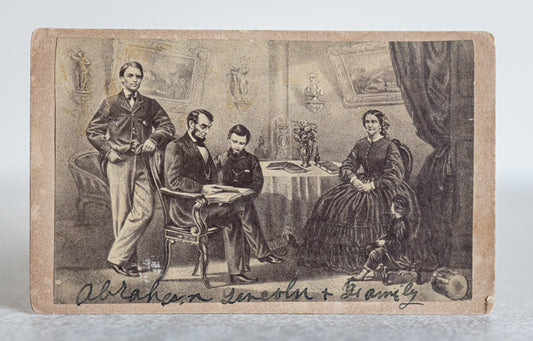 Non-Photographic Image of Abraham Lincoln and Family Mounted on Thin Mat