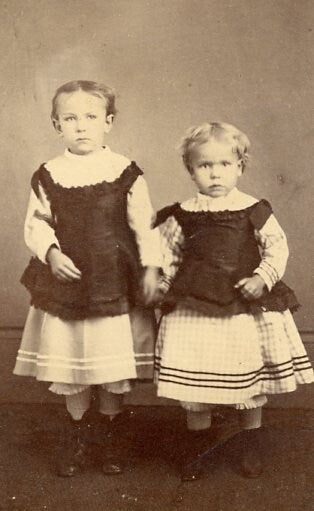 Potential Siblings Posing for Photograph - Oliver Denny, Marysville - No State