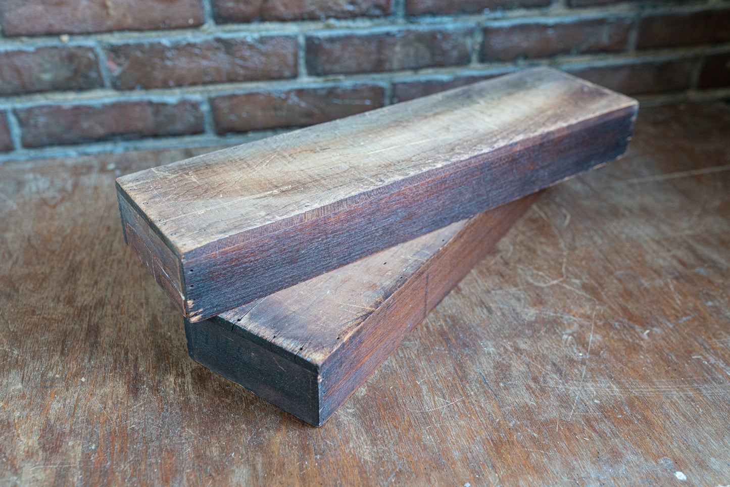 Vintage Wooden Lantern Slide Holders - Set of 2