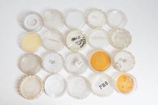 Vintage Plastic FILTER Cases - Lot of 20 - Assorted Sizes - Originally for Lens Filters