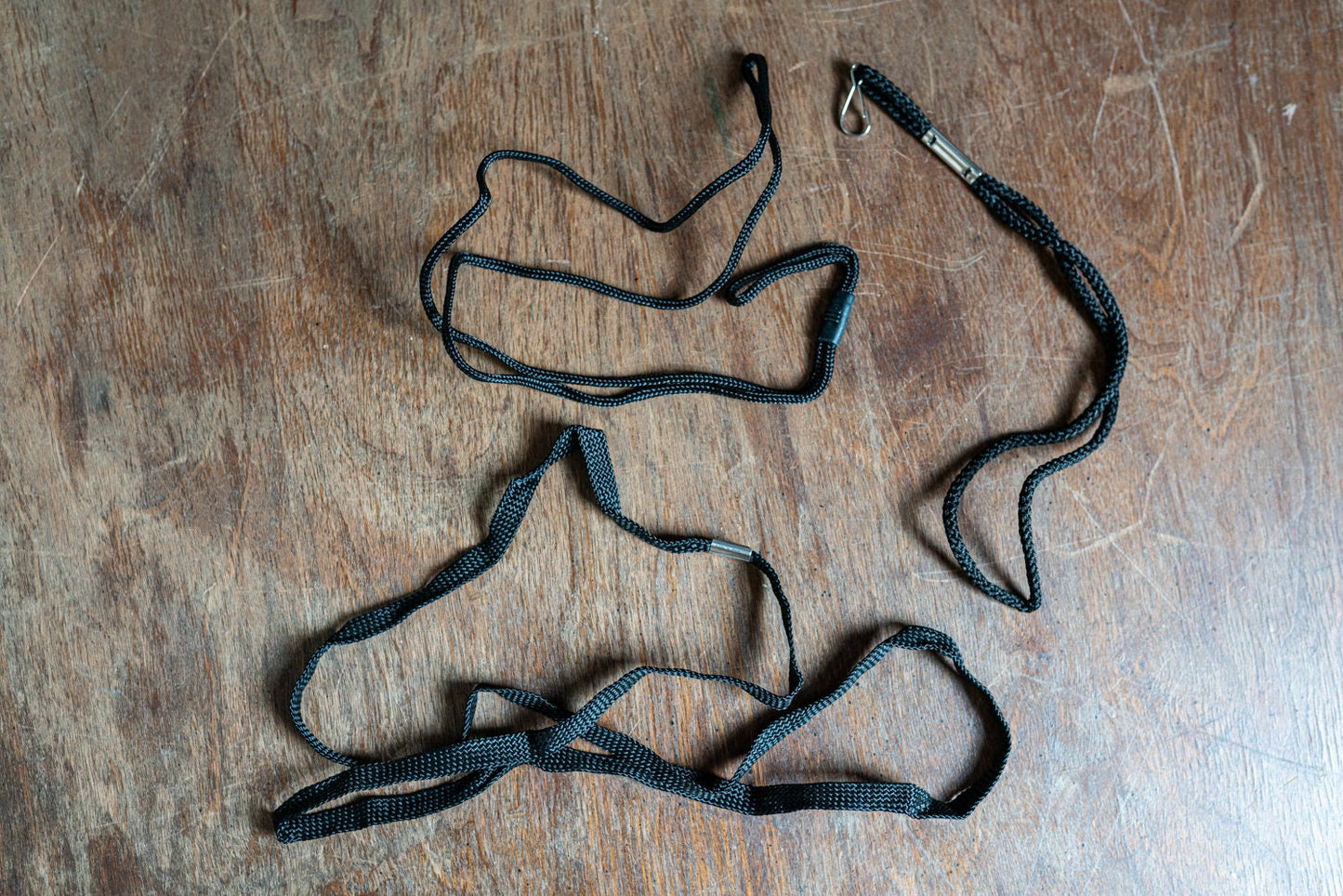 Three Small Vintage Black Camera Straps - Two Neck Straps and One Wrist Strap