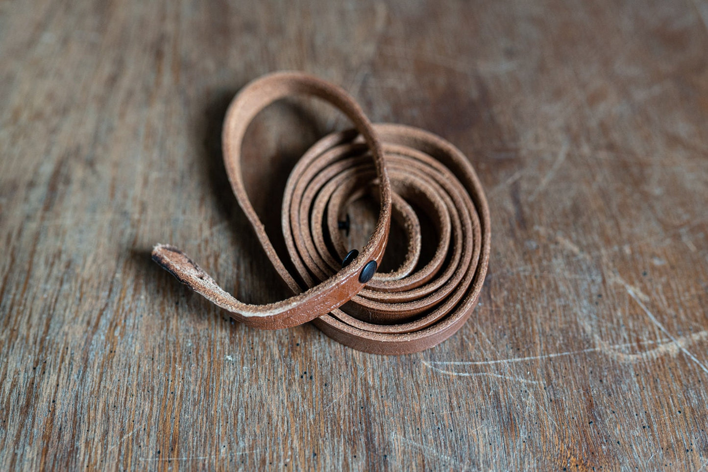 Vintage Thin Brown Leather Camera Strap - Circa 1950s