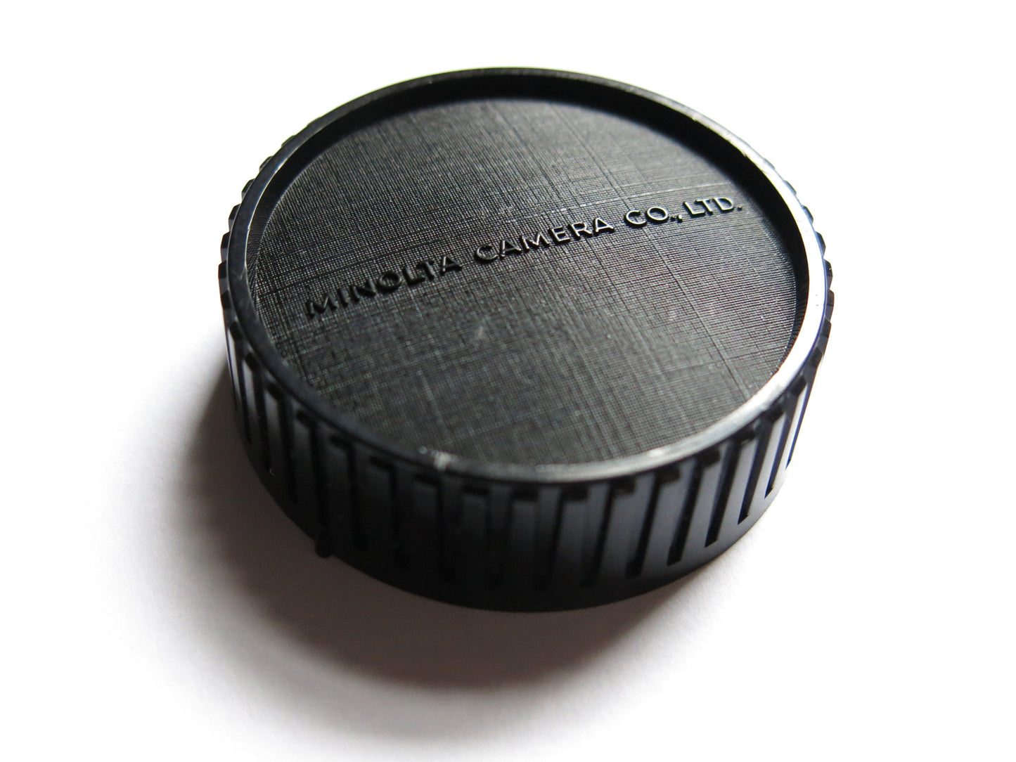 Minolta Black Plastic Rear Lens Cap For MD MC SR Mount Film Cameras Logo