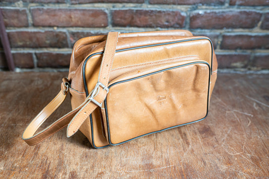 Vintage Brown Leather Camera Bag - Vintage 1970s - Perrin #8