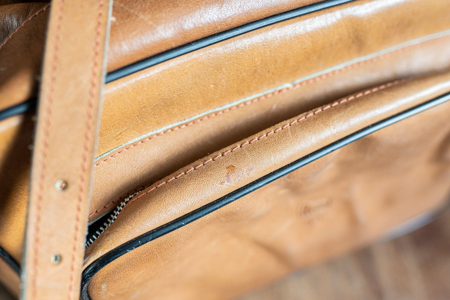 Vintage Brown Leather Camera Bag - Vintage 1970s - Perrin #8
