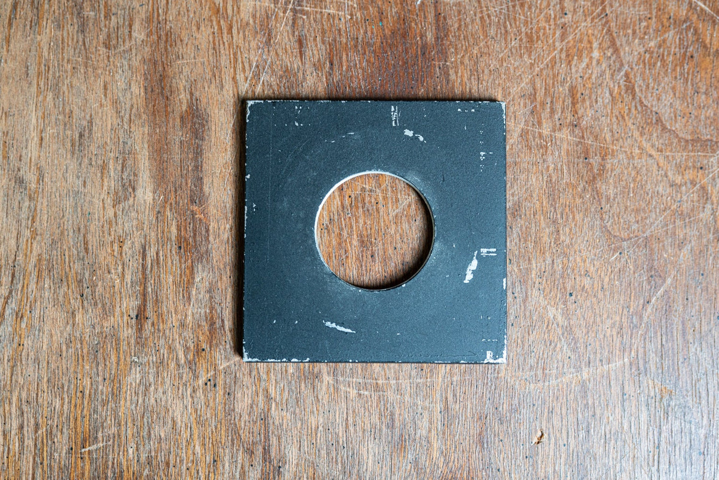 Vintage 2 9/16 x 2 9/16 Metal Lens Board w/ 30mm Opening