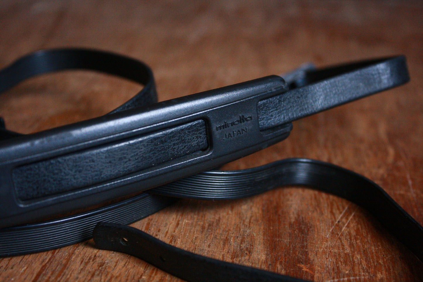 Minolta Black Vinyl 70s Camera Neck Strap