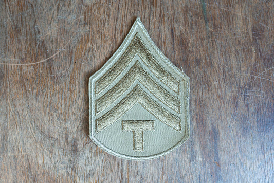 Vintage WWII US Army Tech Sergeant Fourth Class Cloth Patch - Tan