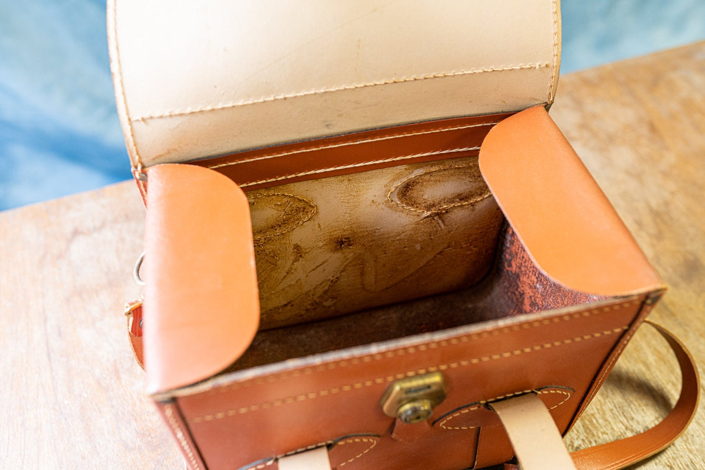 Vintage Brown Leather Camera Bag - Circa 1950s