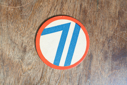 Vintage WWII 71st Infantry Unit Coaster / Cardboard Display