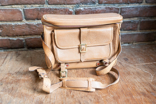 Vintage Brown Leather Camera Bag - Circa 1960's