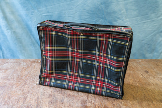 Vintage Plaid Luggage Bag - Circa 1960s