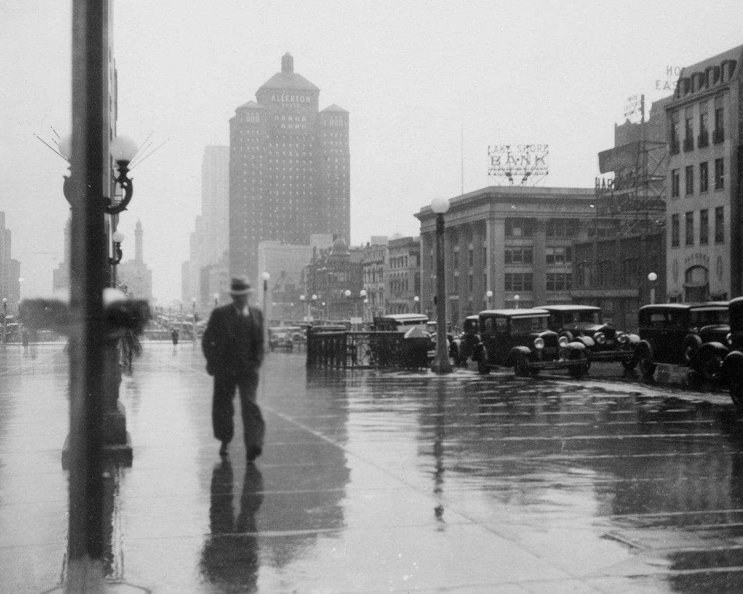 8x10 Reprint of Depression Era Photograph in Chicago - Michigan Boulevard