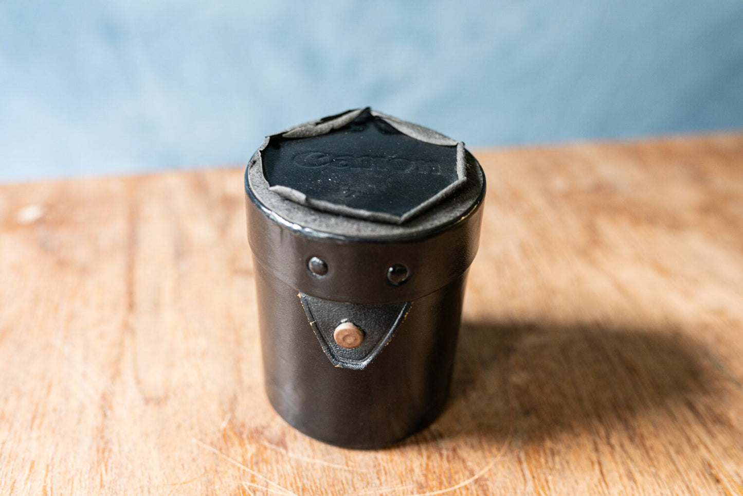 Vintage Black Canon Lens Case - Approximately 2 1/2 x 2 7/8 x 2 7/8