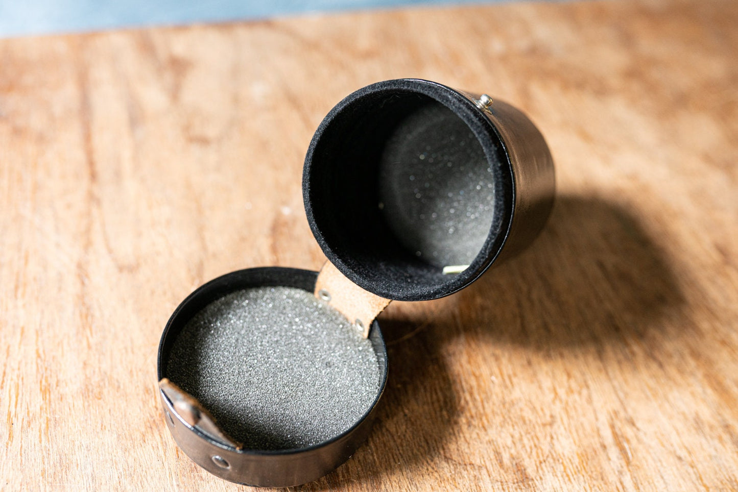 Vintage Black Canon Lens Case - Approximately 2 1/2 x 2 7/8 x 2 7/8