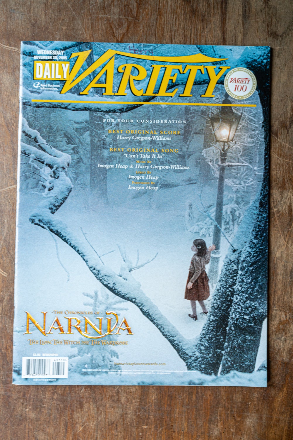 Daily Variety Magazine November 30, 2005