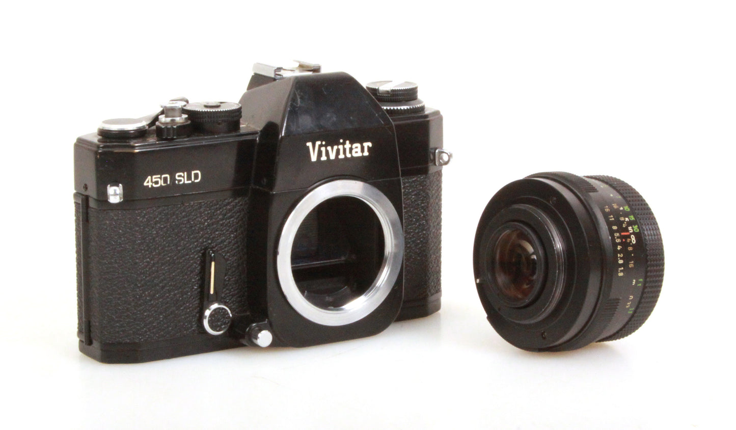 Vivitar 450/SLD 35MM SLR Student Camera With 3 Rolls of B&W Film