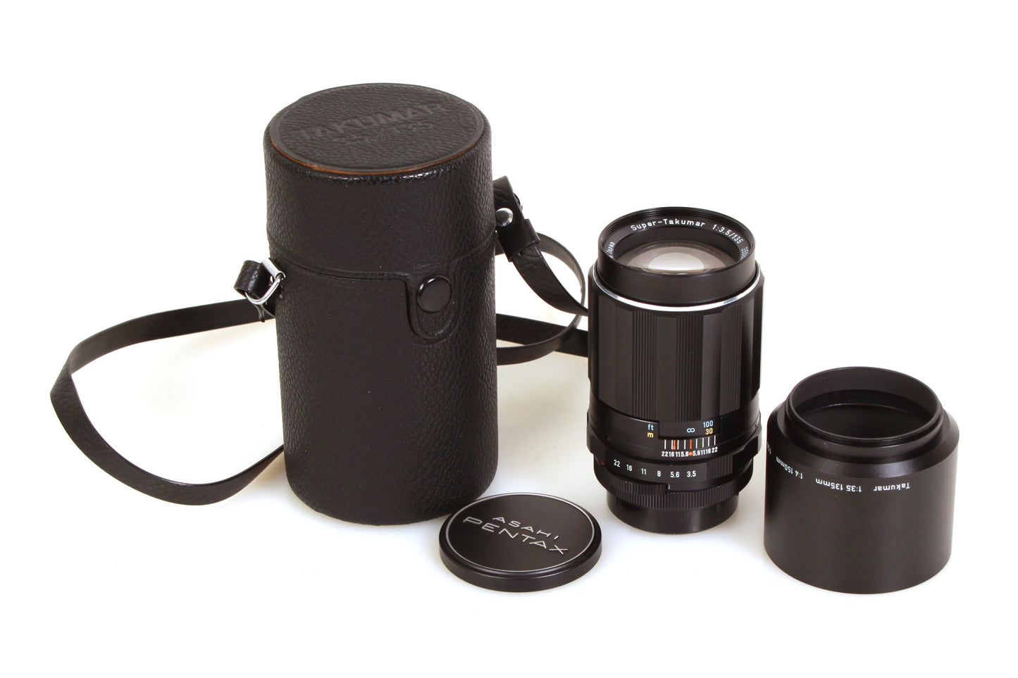 PENTAX M42/SCREW 135mm Super-Takumar Lens Caps/Hood/Case