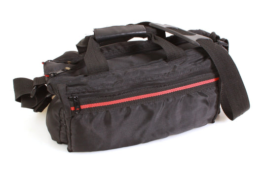 Camera Bag 1970s Black Red Stripe