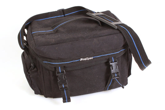 Camera Bag Black & Blue 1980s w/ Dividers