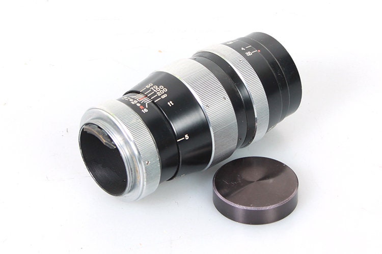 Zeiss Contax  Canon 13.5cm F3.5 Tanaka Tele-Tanar  RANGEFINDER C. Camera Lens & Case + Finder