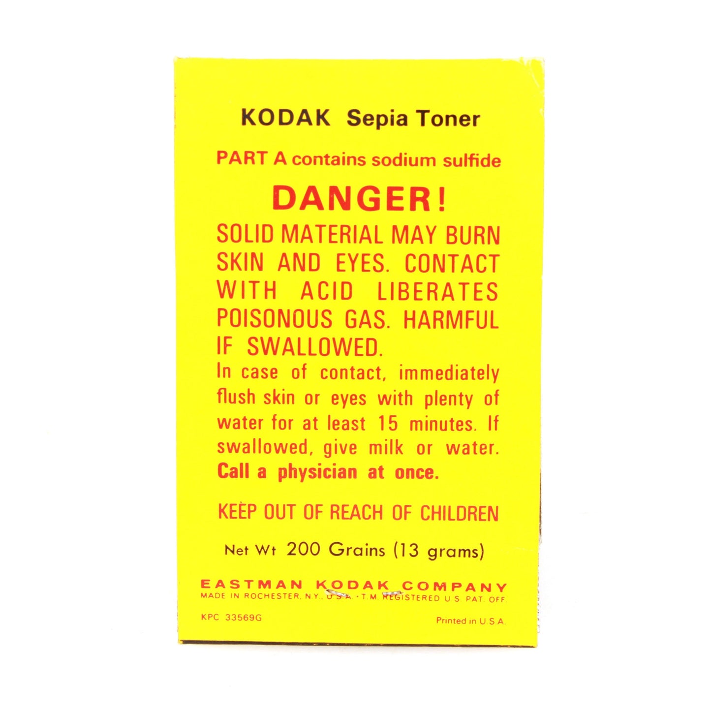 Kodak Sepia Toner Powder 13 Grams To Make 1 Quart Size