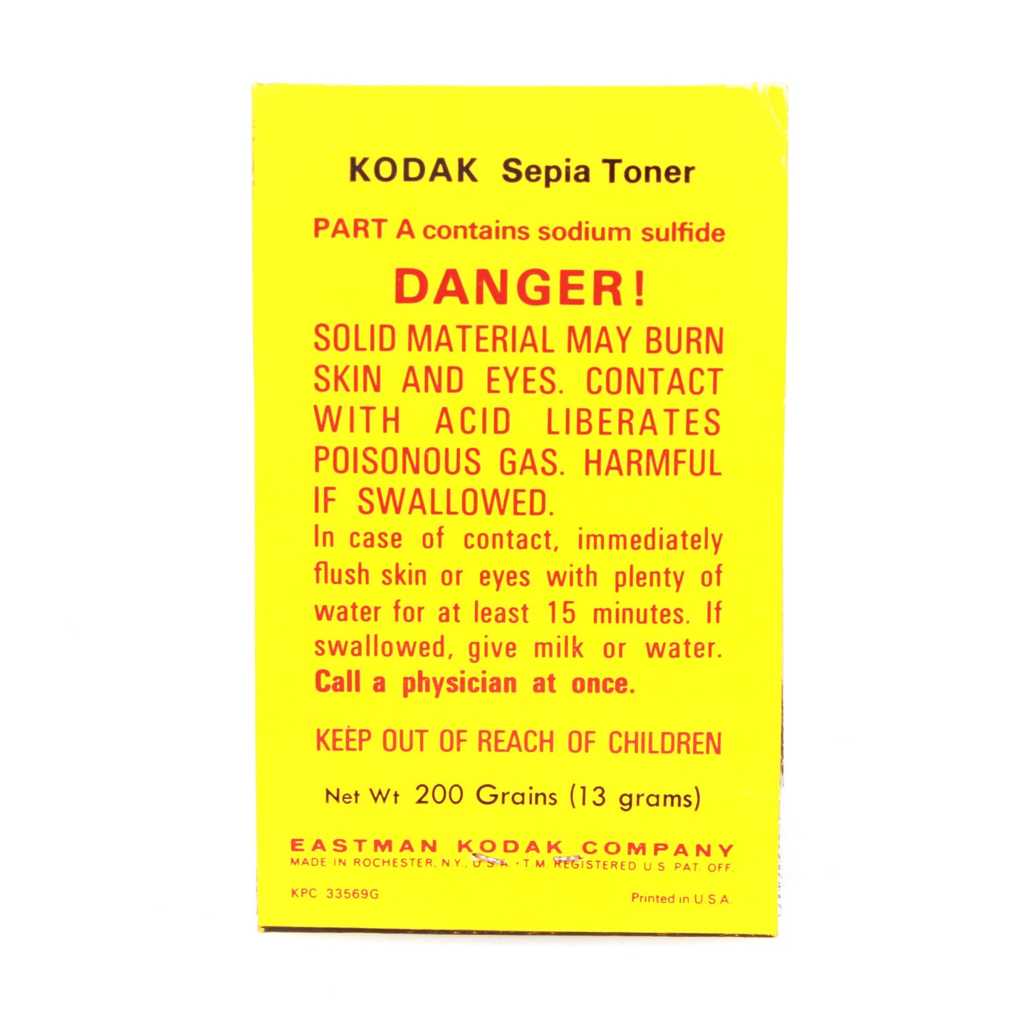Kodak Sepia Toner Powder 13 Grams To Make 1 Quart Size
