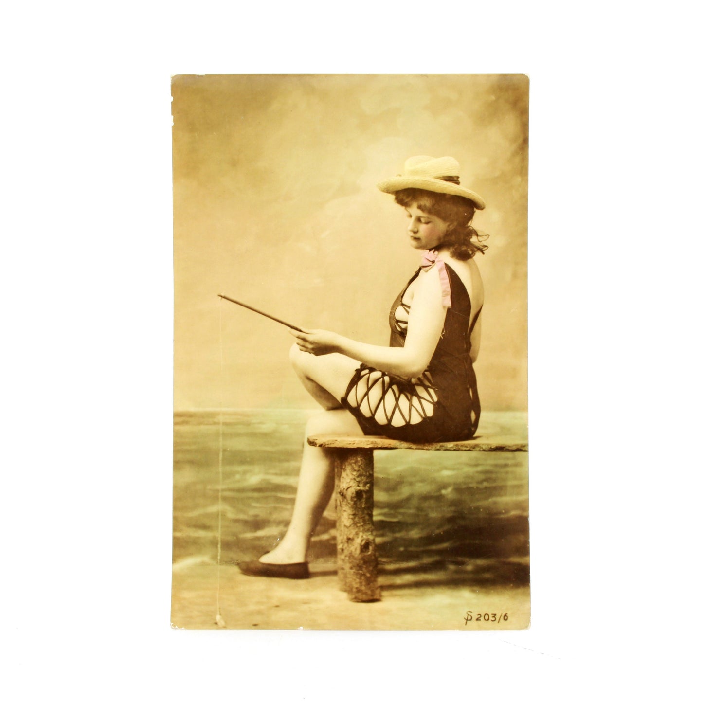 Early 1900s French Photo Postcard Risqué Hand Tinted Set of 3