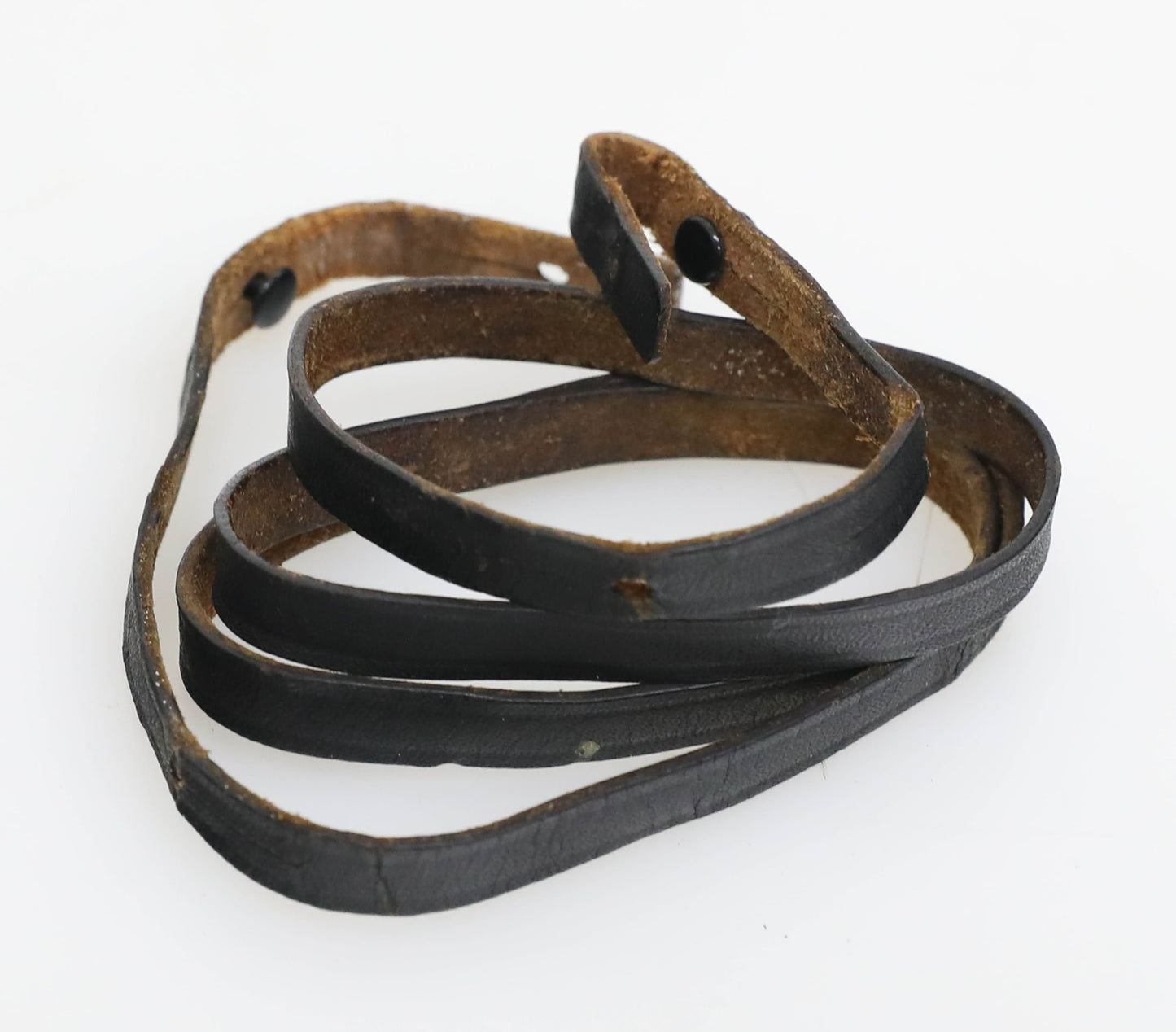 Vintage 1980s Thin Black Leather Camera Strap