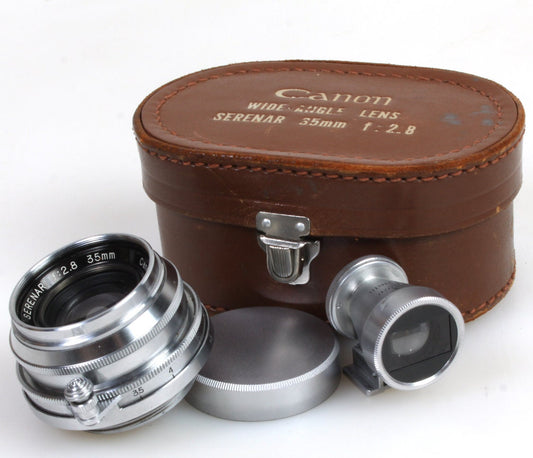 Canon Serenar 35MM F2.8 Leica LTM39 Lens w/ Viewfinder & Case