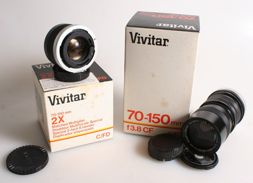 70-150MM F3.8 Lens for Canon w/ Dedicated 2X Teleconverter in Orig. Boxes