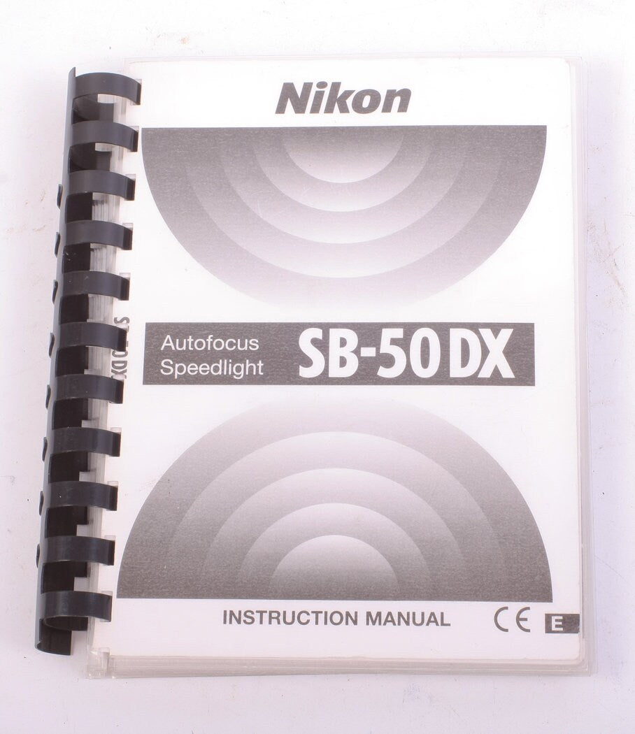 SB 50DX Speedlight Camera Flash Laminated Manual for Nikon Flashes