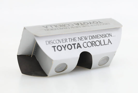Stereo Slide 3D Folding Viewer Toyota Corolla Automobile Ad 1987