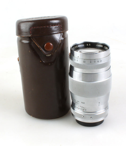 Canon Rangefinder 135mm F3.5 Chrome MF Lens//Screw Mount Lens