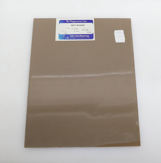 11x14 Mat Board Pack of 5 - BROWN, UNOPENED