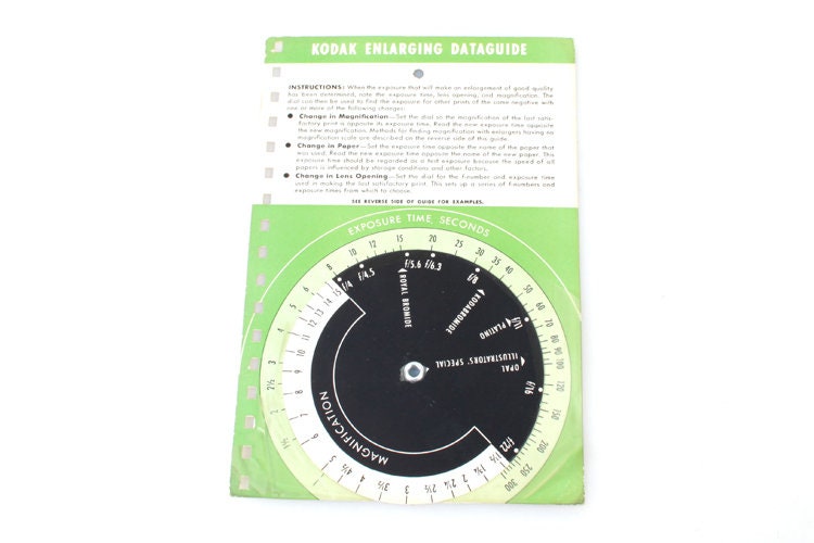 Kodak Enlarging Dataguide Dial