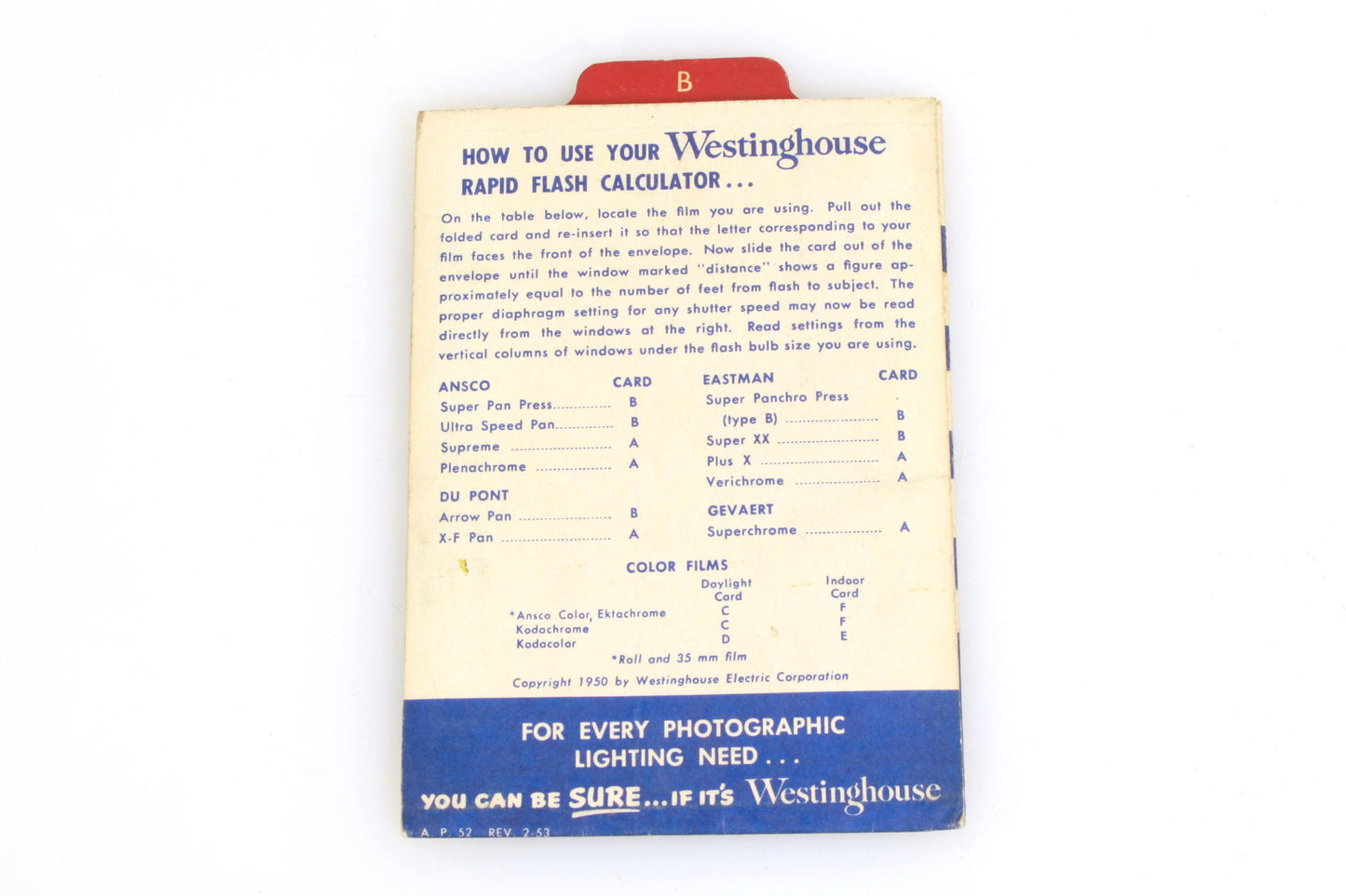 Westinghouse Rapid Flash Calculator 1953