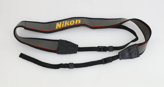 Vintage Nikon Camera Strap - Black and Gray