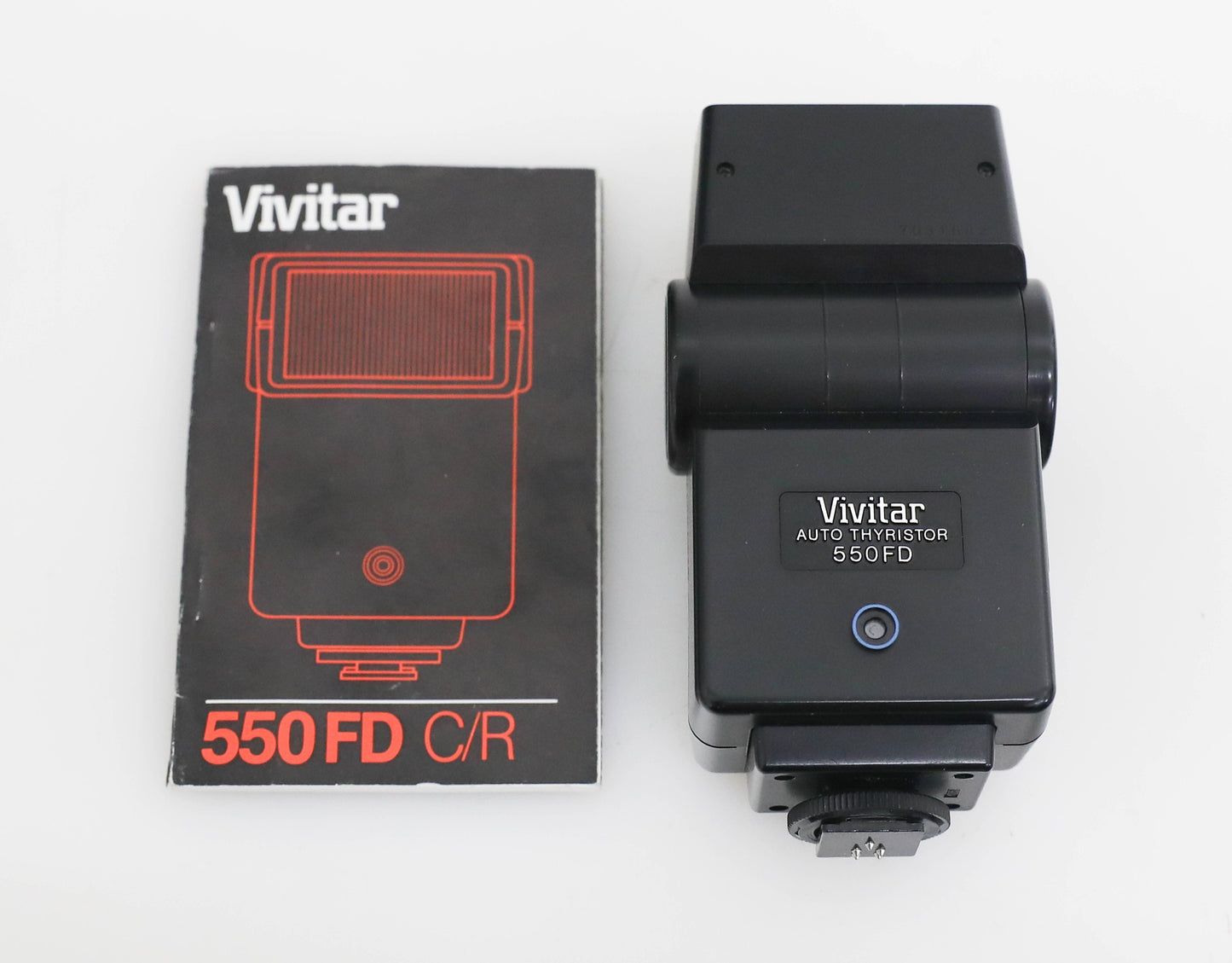 Vintage Vivitar Auto Thyristor 550FD C/R Flash with Manual for Canon AEI/AEIP