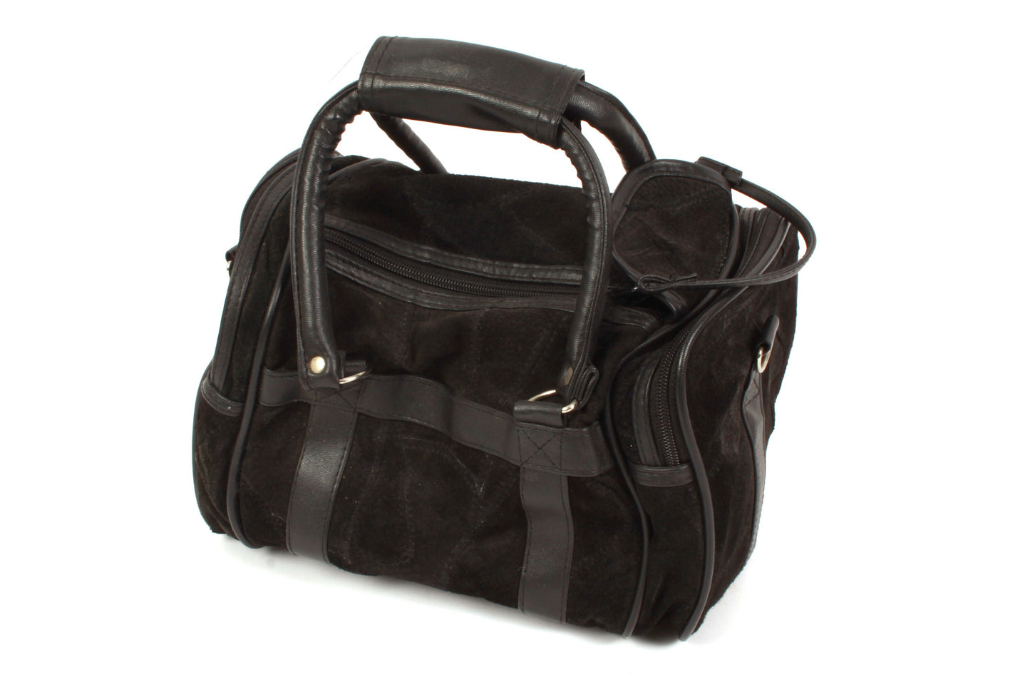 Vintage Camera Bag Black Suede