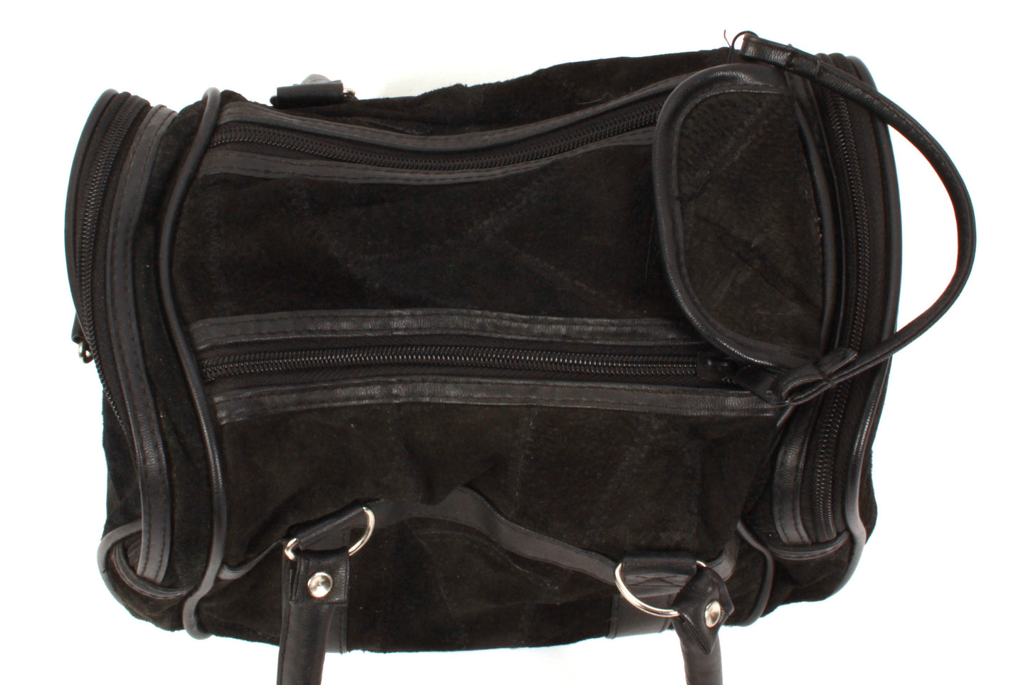Vintage Camera Bag Black Suede