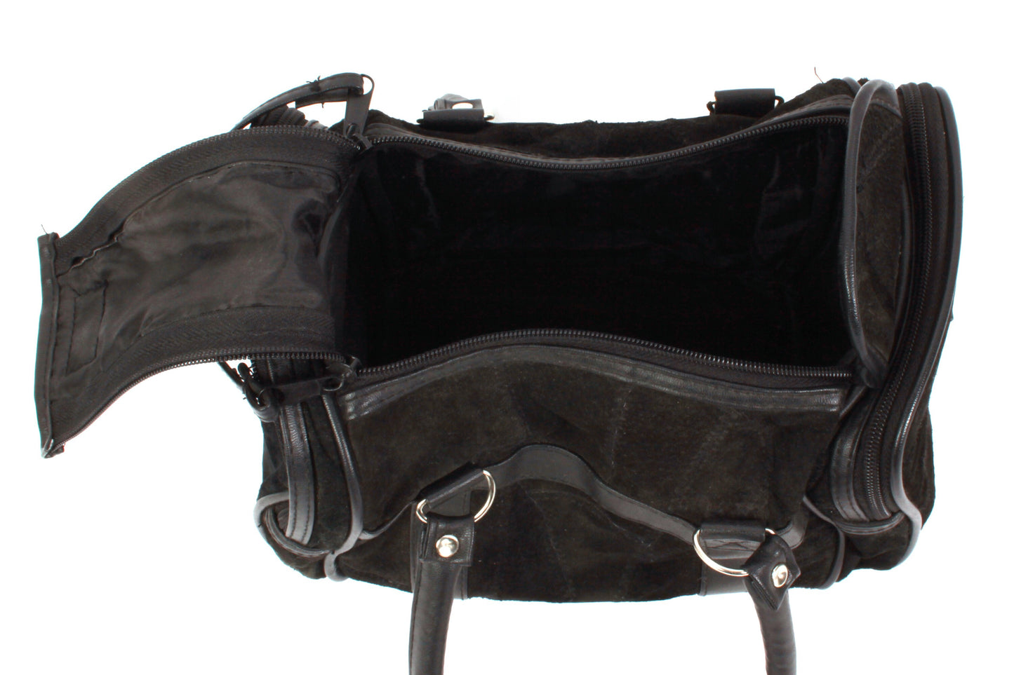 Vintage Camera Bag Black Suede