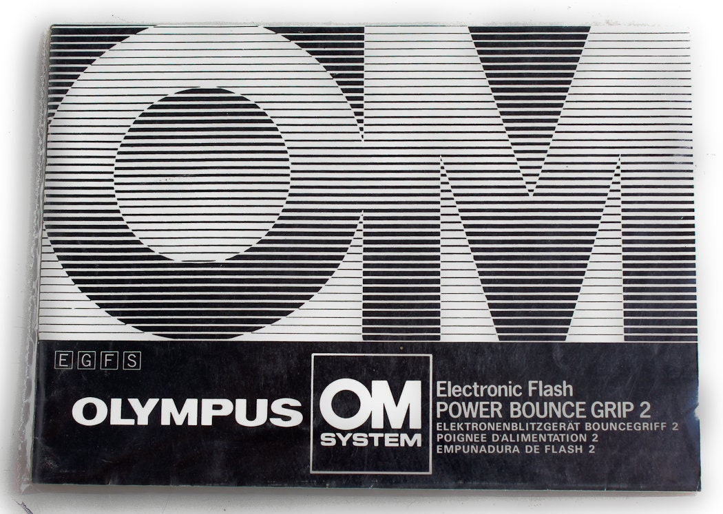 Olympus OM System Electronic Flash Power Bounce Grip 2 Vintage Original Manual