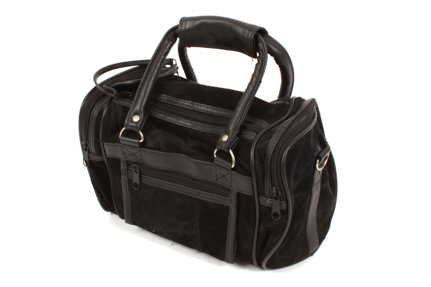 Vintage Camera Bag Black Suede