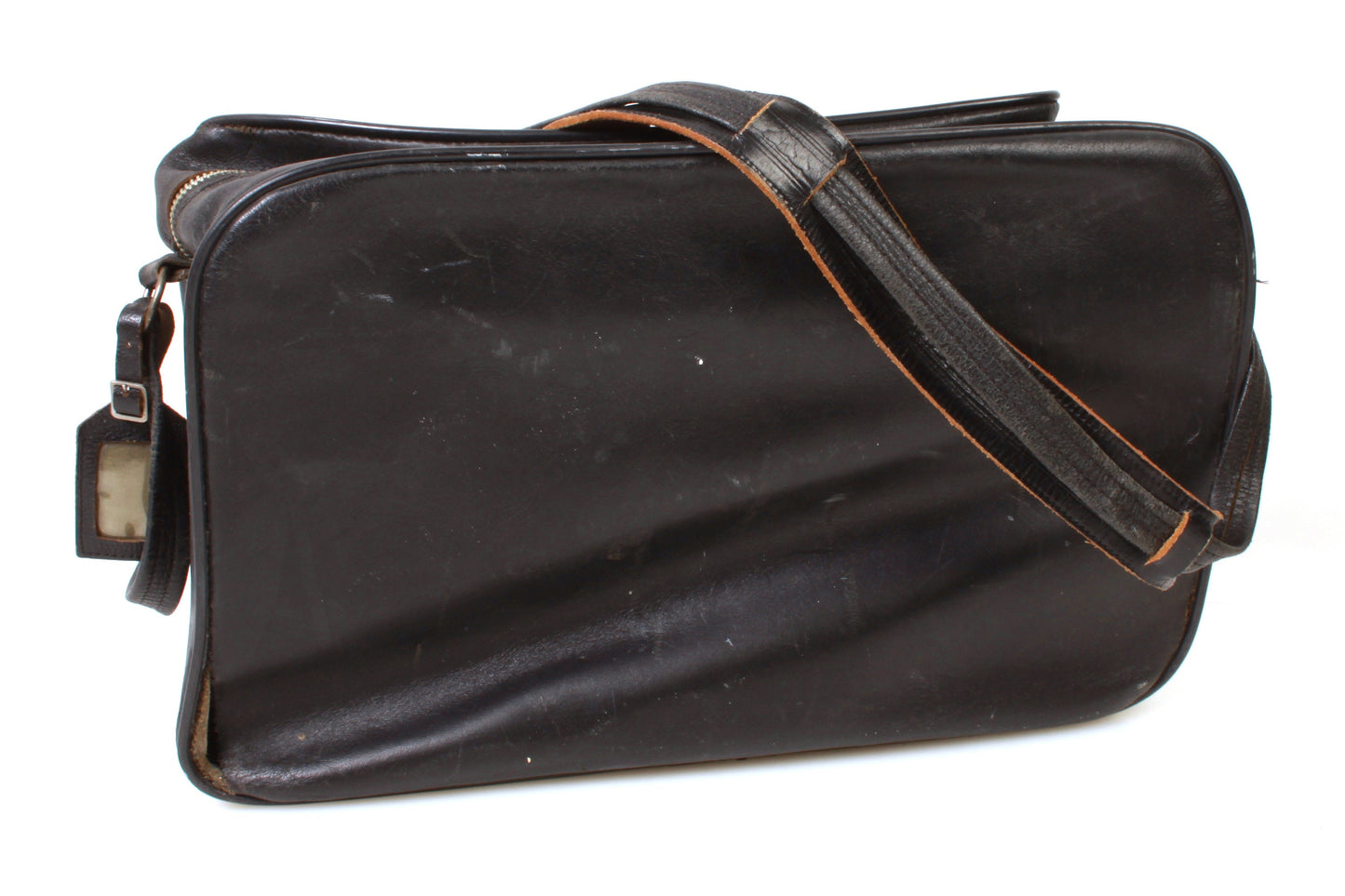 Camera Bag Leather Black Vintage 1950s