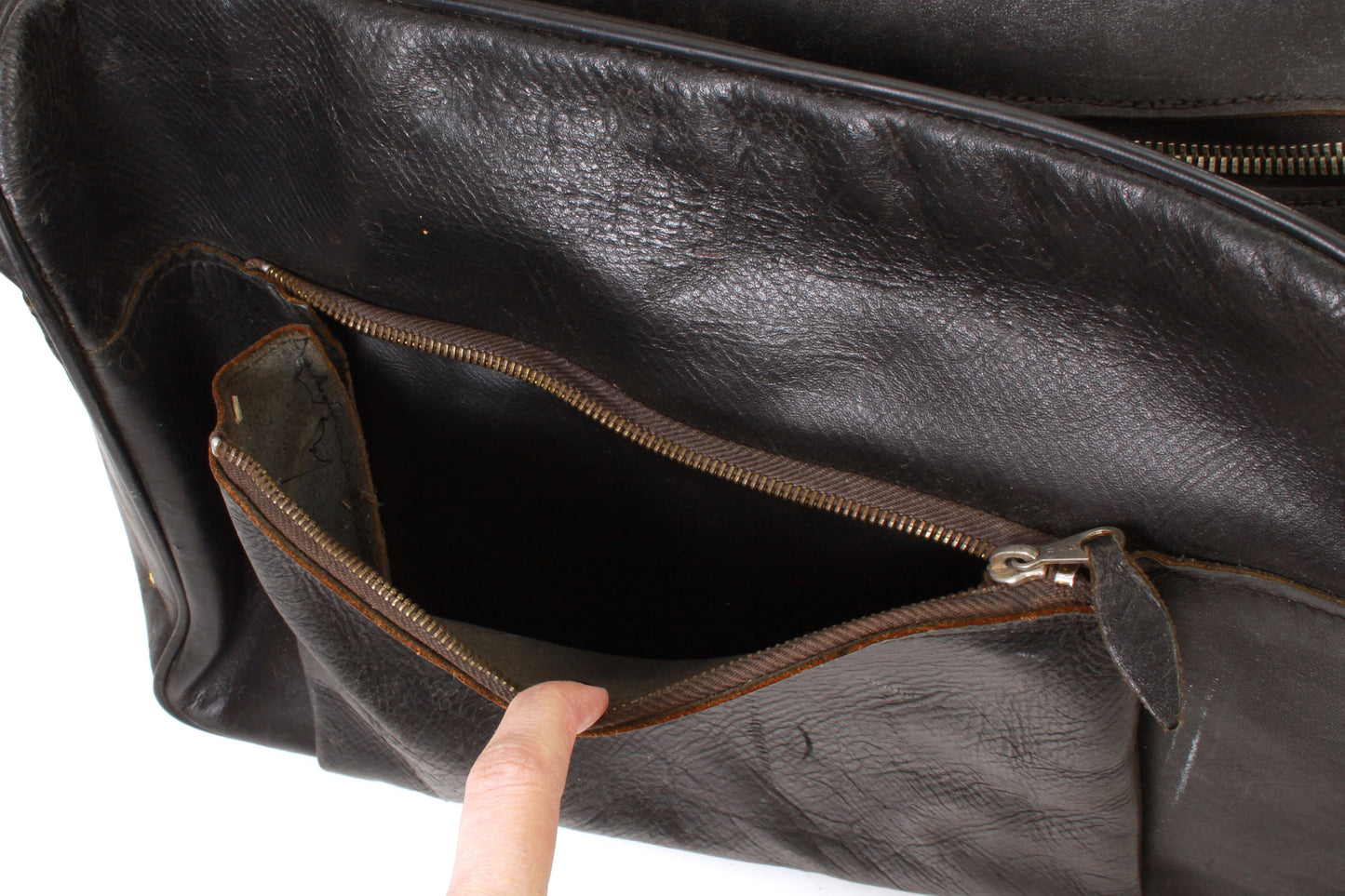 Camera Bag Leather Black Vintage 1950s